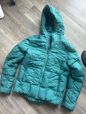 The North Face Teal Quilted Hooded Jacket